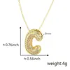 Collar con Colgante de Letra Inglesa Super Fire Bubble Transfronterizo Chapado en Cobre de 18k Zirconia Cadena para Clavícula Hip Hop Letra Globo