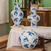 Yutong "Porcelana Azul y Blanca Pintada a Mano Pura" Cerámica Retro China Hecha a Mano por Artista Viejo Jarrón Decoración de Entrada