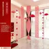 Guirlanda Longa com Palavras Felizes para Casamento Conjunto de Decoração de Parede de Papel Ondulado para Casa Nova Quarto de Casamento Decoração de Casamento Ondulada para Sala de Estar da Noiva