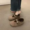Mocassins Femininos Estilo Outono/Inverno 2025 Estilo Birkenstock com Cobertura Total em Feltro e Forro de Lã com Aumento de Altura Oculto