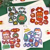 Pegatinas Navideñas de Dibujos Animados para Niños Pegatinas Decorativas Lindas para Estudiantes Manual de Bricolaje Material para Cortar Libre Pegatinas