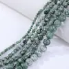 Pedra Verde com Padrão Azul Natural Pedra com Pontos Verdes Contas Soltas DIY Feito à Mão Pulseira Semi-Acabada Colar Acessórios de Joias Materiais para Miçangas