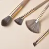 Conjunto de Pincéis de Maquiagem Banhados a Ouro com 15 Peças, Pincel para Detalhe dos Olhos, Pincel para Sombra, Pincel para Blush, Pincel Lâmina, Pincel Chama, Pincel Chama