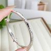 Pulsera de plata esterlina 9999 para mujer, sólida, lisa, push-pull, Xiangyun, simple, moderna, versátil, joyería exquisita de alta gama