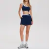 Conjunto de Dos Piezas Falsas con Bloques de Color de Mismo Estilo Transfronterizo de Amazon Versátil para Correr, Deportes, Fitness, Yoga, Tenis, Camiseta sin Mangas y Falda Corta