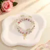Pulseira Colorida Pedra Bohemian Feminina Ins Nicho Pingente Cruz Multi-Camadas Empilháveis Joias Transfronteiriças