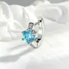 Pendientes Aro para Perforación de Oreja de Aguja Recta con Zirconia de Seis Garras, Diseño Minimalista de Nicho Estilo Coreano, Joyería para Perforaciones Hensen