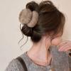 Pinza para el cabello de felpa de invierno con lazo Retro Elegante para la parte posterior de la cabeza Pinza de tiburón Estilo coreano Ins Accesorios para el cabello de agarre de alta gama