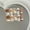Unhas Usáveis Feitas à Mão Atacado Xiaohongshu Douyin Venda Quente Diamante Borboleta Coração High-End Nail Art Unhas Usáveis 24 Peças