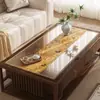 Nova Toalha de Mesa para Mesa de Centro Semitransparente Estilo Chinês, Não Lavável, Impermeável, à Prova de Óleo, Luxo Leve, Sensação de Alta Qualidade, Tapete de PVC de Vidro Macio para Mesa de Jantar