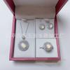 Juego de Calcedonia de Hielo Incrustada Plateado Colgante de Calcedonia Natural Aretes Pulsera Aretes Jade Juego de Regalo de Tres Piezas