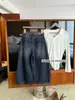 Jeans Feminino Su Xinlan/YOUMO Solto de Corte Justo para Baixinhas 2026 Início do Outono Calças Cropped de Perna Larga (com cinto)