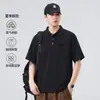 Estilo Nuevo Verano 2026 Camisa Polo de Manga Corta para Hombre con Retazos y Aspecto Vintage Lavado