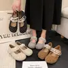 Zapatos Mary Jane de lunares estilo francés para mujer, nueva colección otoño 2026, con diseño de encaje calado, adornos de perlas y cierre de velcro, adecuados para usar como zapatos exteriores