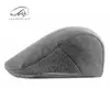 Chapéu Bico de Pato Novo Estilo Outono e Inverno para Homens, Boina Simples Lisa Retrô Britânica para Mulheres, Boné Casual para Frente, Chapéu de Lã