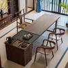 Mesa de té de madera de pala de América del Norte de Chongjiang, tablero grande, mesa de té moderna y sencilla, mesa combinada para preparar té en salas públicas y hogares.