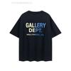 Camiseta de manga corta estampada con eslogan clásico de letras y logotipo en degradado de 220 g de grosor de la marca Tide GALLERY DEPT