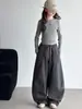 Pantalones casuales nuevos de otoño para niñas mayores, ropa infantil, pantalones curvos para niñas, estilo 'old money' holgado, pantalones tipo globo relajados