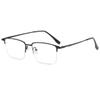 Gafas de lectura de marca BJYX media montura caja negocio ultraligeras ultraclaras color sólido metal de alta gama anti-luz azul espejo plano