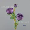 Flores de Rosa Artificiales para Decoración de Bodas, Arreglo de Escena para Salón de Bodas, Materiales DIY para Arreglos Florales, Rosa Princesa Real de 3 Cabezas en Tallo Único