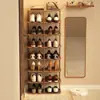Puerta de Entrada de Casa de Alquiler Zapatero Estilo Estrecho Ahorrador de Espacio Hogar Multicapa Simple Estante Organizador de Almacenamiento de Zapatos