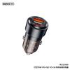 Cargador de coche REMAX 75W carga rápida PD45W QC30W super carga rápida cargador de mechero de coche RCC360