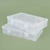 Caja Rectangular de Doble Botón Caja de Empaque Tapa Transparente Pluma Estilográfica Tarjeta Factura Juguete Tornillo Caja de Plástico Caja de Almacenamiento