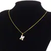Colar Europeu e Americano de 26 Letras Transfronteiriço, Pingente Branco Moderno e Estiloso, Simples e Versátil, Joia Elegante para Encontros Femininos