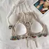 Top de Tirantes Boho con Cuello Halter para Mujer, Estilo Vacacional, Nuevo Modelo de Verano con Borlas, Top Exterior Sexy de Espalda Descubierta 4677