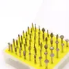 50 peças de cabeça de lixa de diamante galvanizada agulha de lixa 50 em caixa cabeça de lixa para escultura em jade Haste de lixa de liga
