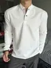 Camisa de entrenamiento de manga larga para hombre, otoño, cuello polo/Henley, para correr, deportes, fitness, simple y elegante, color liso, adecuada para usar en capas