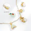 Colgante Pequeño Bendición de Piedra Oro Mate 18K que Conserva el Color Carácter Bendición Pulsera DIY Hecha a Mano Collar Pulsera de Cacahuete Material Accesorios