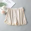Pantalones Cortos de Seguridad de Encaje de Seda de Hielo para Mujer, Antiexposición, Estilo Verano Delgado, Pantalones Cortos Protectores Elásticos de Tres Puntos para Ropa Exterior