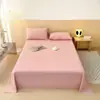 Sábanas Gruesas Cepilladas de Algodón Puro 100% Algodón Puro Color Doble Dormitorio Estudiante Funda de Almohada Juego de Tres Piezas Fábrica de Origen