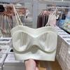 Camisola de Gofre y Burbujas Sin Costuras Estilo Coreano Más Vendida Top sin Mangas Dulce Anti-Exposición Cómoda Versátil Camisola Blanca