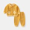 Roupas Quentes de Outono e Inverno para Bebês Veludo Grão Olímpico Fleece Espessado Forrado Fato Dividido Roupa Exterior Roupas de Outono para Bebês Roupas de Inverno Divididas para Homens e Mulheres