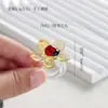 Zibo esmalte de color anillo giratorio mariposa de nicho Boshan vidrio de cristal joyería hecha a mano regalo red social al por mayor