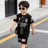 Conjunto Deportivo de Shorts de Manga Corta para Fútbol Estilo Nuevo para Niñas, Marca de Moda Ropa Infantil de Comercio Exterior, Atuendo de Verano para Niños