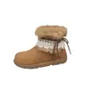 Botas de Neve Estudantis para Mulheres, Antiderrapantes, Novo Modelo 2026, Botas de Neve Forradas com Lã e Espessadas para Meninas, Sapatos de Algodão Peludos de Inverno para Mulheres