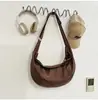 Bolso bandolera de comercio exterior para mujer, adecuado para ir al trabajo, uso casual y estudiantes; bolsa para dumplings de color liso con gran capacidad, versátil y elegante, perfecta para parejas