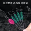 Conjunto de Equipamentos de Pesca com Boias Espaciais, Boias de Travamento de Silicone, Suprimentos de Pesca, Boias Grandes para Peixes do Tamanho de Azeitona, Boias Espaciais Verde Cristal Transparente