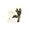 Broche Insignia Metálica Animales Abrazándose Dinosaurio Yin y Yang Gato y Cachorro Sendero de Manos