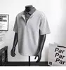 Fabricante Directo Camiseta de Retazos a Cuadros Estilo Americano Falsa de Dos Piezas para Hombre, Verano Retro Holgada con Media Cremallera Manga Corta Marca de Moda Versátil