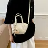 Bolso mini tipo cesta de cuero suave y sencillo, bolso de mano elegante y con estilo, bolso de hombro y cruzado de moda para mujer