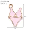 Serie de Playa de Verano Aleación Gota de Aceite Colgantes DIY Sombrilla Chanclas Gafas de Sol Pulsera Collar Materiales para Hacer