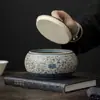 Bote de té cerámico vintage estilo chino, tarro de almacenamiento de té, tarro sellado, a prueba de humedad, adorno exquisito de alta gama para té Pu'er, negro y verde