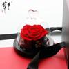 Caja de regalo con forma de rosa de amor hecha a mano con cubierta de vidrio de flor eterna, regalo de Navidad de Amazon, San Valentín, suministro de comercio exterior