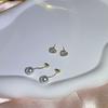 Aretes Largos de Borla de Perlas de Amor con Aguja de Plata S925 Aleación Nuevo Estilo Distintivo Diseño Nicho Moderno Aretes para Mujer