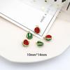 Pendientes colgantes con forma de fruta creativa tridimensional de aleación con gotas de aceite, accesorios de joyería DIY, fresa, cereza y naranja.