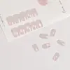 24 peças Borda Dourada Olho de Gato Curtas Gelo Branco Transparente Unhas Usáveis Moda Transfronteiriça ins Mesmo Estilo Adesivos de Arte para Unhas